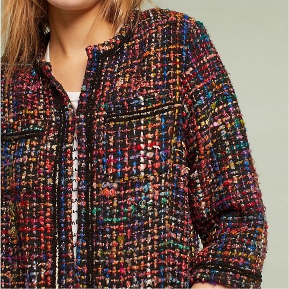 Anthropologie Ett Twa Multicolor Tweed Women's Coat Size XS - Picture 4 of 16